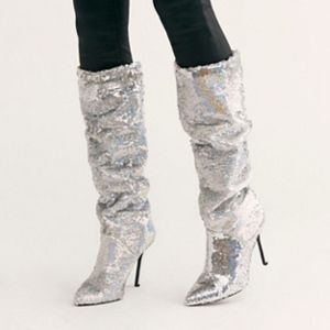 Free People Life of The Party Boot - Silver